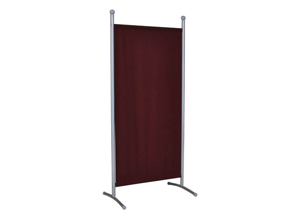 Cloison petit (178 x 82 cm) argent, tissu bordeaux