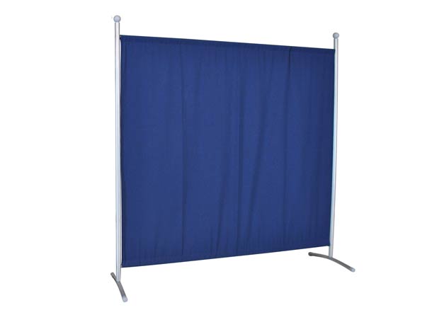 Cloison grand (178 x 178 cm) argent, tissu bleu