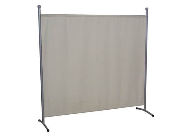 Cloison grand (178 x 178 cm) argent, tissu ivoire