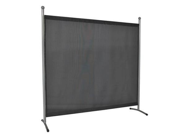 Cloison grand (178 x 178 cm) argent, tissu Primetex anthracite