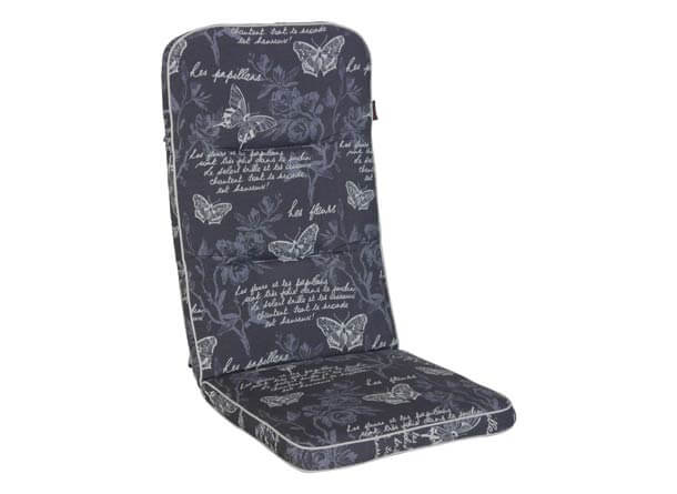 Coussin de chaise dossier haut Exklusiv Papillon gris