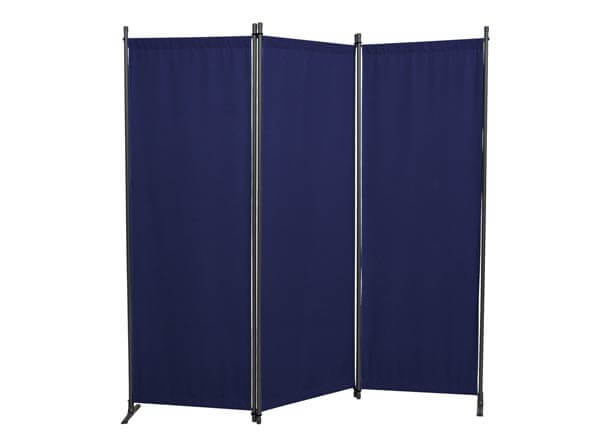 Paravent en 3 parties PE bleu