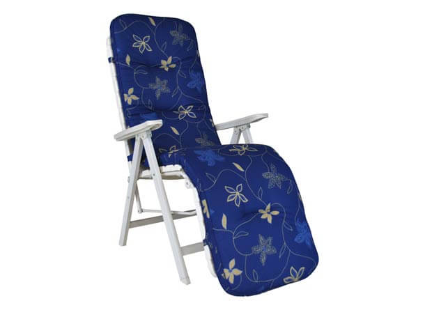 Coussin de fauteuil de relax Exklusiv Corfou bleu