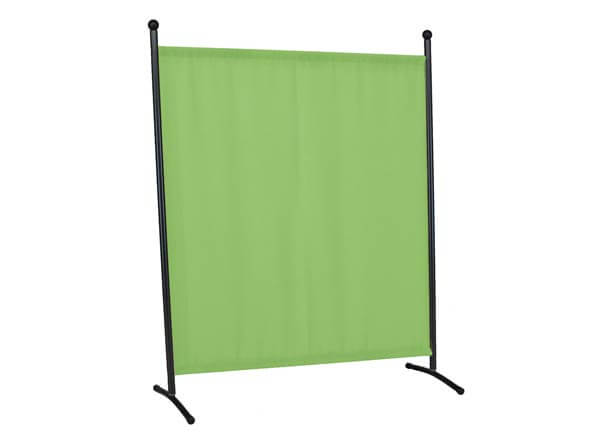 Cloison grand (178 x 178 cm) gris, tissu vert pomme