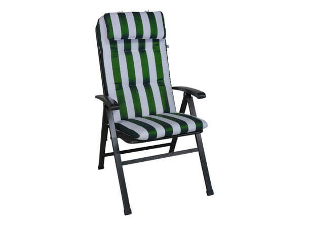 Coussin de chaise dossier haut vert/blanc