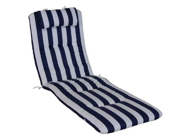 Coussin de chaise longue bleu/blanc