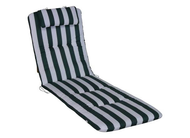 Coussin de chaise longue vert/blanc