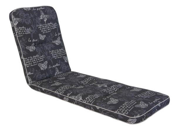 Coussin de chaise longue Exklusiv Papillon gris