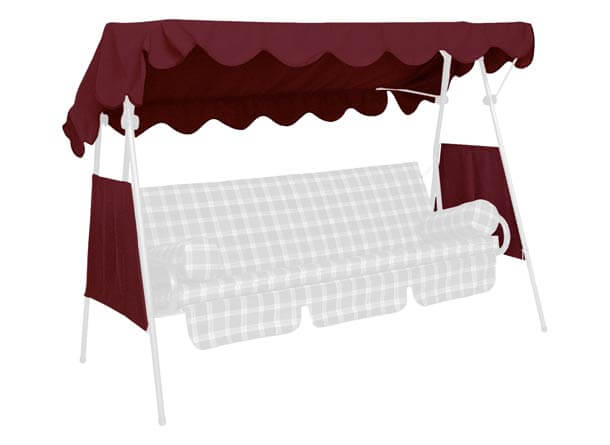 Toit balancelle 200 x 120 cm PE bordeaux