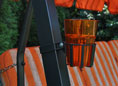 Porte-Boisson pour balancelle avec tube carré gris gobelet orange