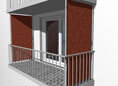 Store Balcon vertical uni orange Polyacrylique