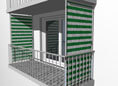 Store Balcon vertical vert-blanc