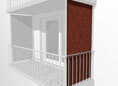 Toile de store balcon vertical uni orange PE