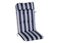 Coussin de chaise dossier haut bleu/blanc