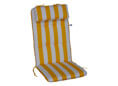 Coussin de chaise dossier haut jaune/blanc