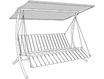 Instruction de montage Balancelle avec chaînes, siège en polypropylène et toit droit