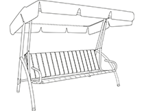 Instruction de montage balancelle avec siège en polypropylène et toit ondulé