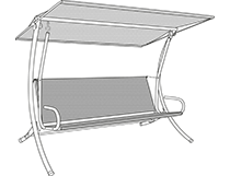 Instruction de montage balancelle avec siège en Primetex à haut dossier et toit droit